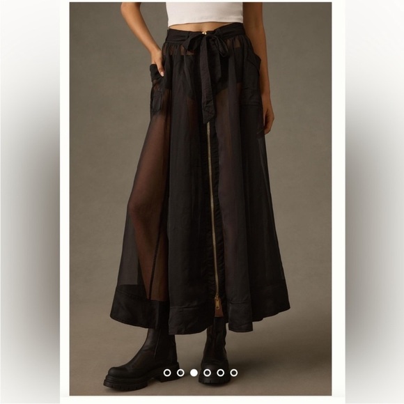 Anthropologie Sheer Parachute Skirt - 6 - Picture 4 of 9